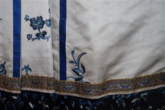 A Chinese embroidered silk skirt